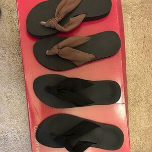 Black and Brown Flip Flops